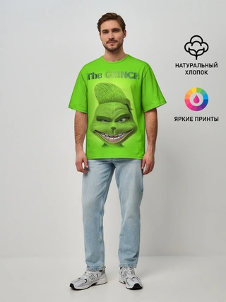 Мужская футболка оверсайз / Grinch Face