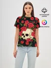 Женская базовая футболка / Skull | Roses