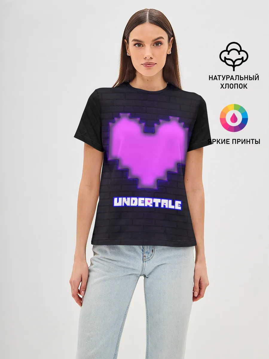 Женская базовая футболка / UNDERTALE PURPLE HEART