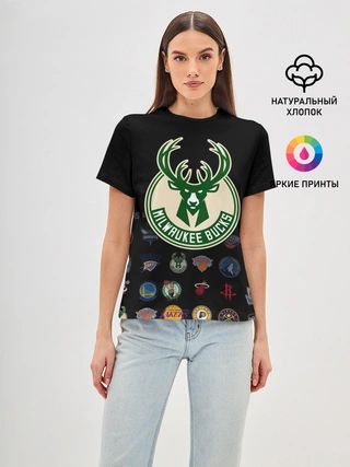 Женская базовая футболка / Milwaukee Bucks (3)