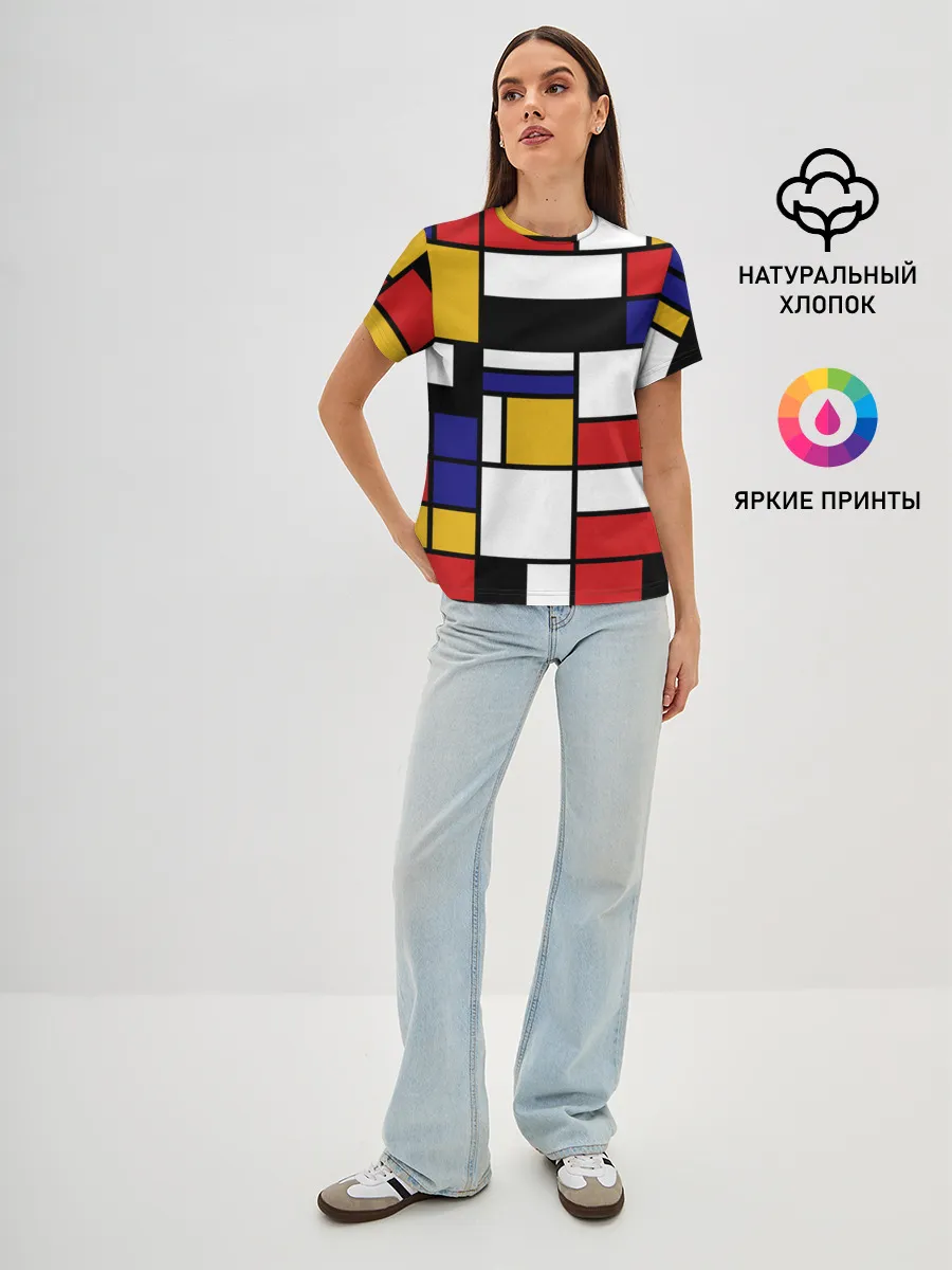 Женская базовая футболка / Color blocking