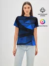 Женская базовая футболка / Blue abstraction collection