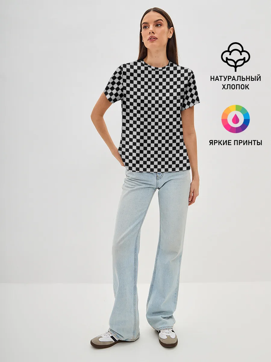 Женская базовая футболка / Checkerboard Color