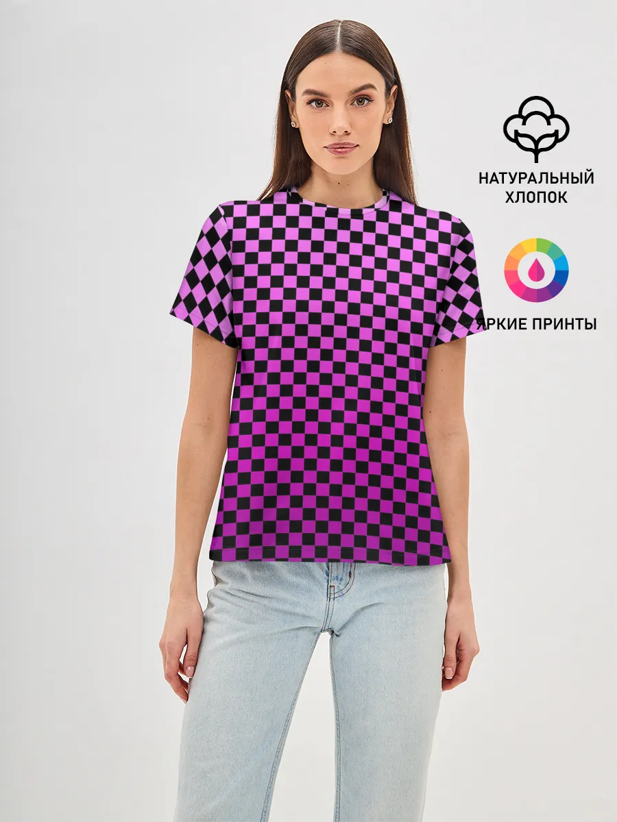 Женская базовая футболка / Checkerboard Color