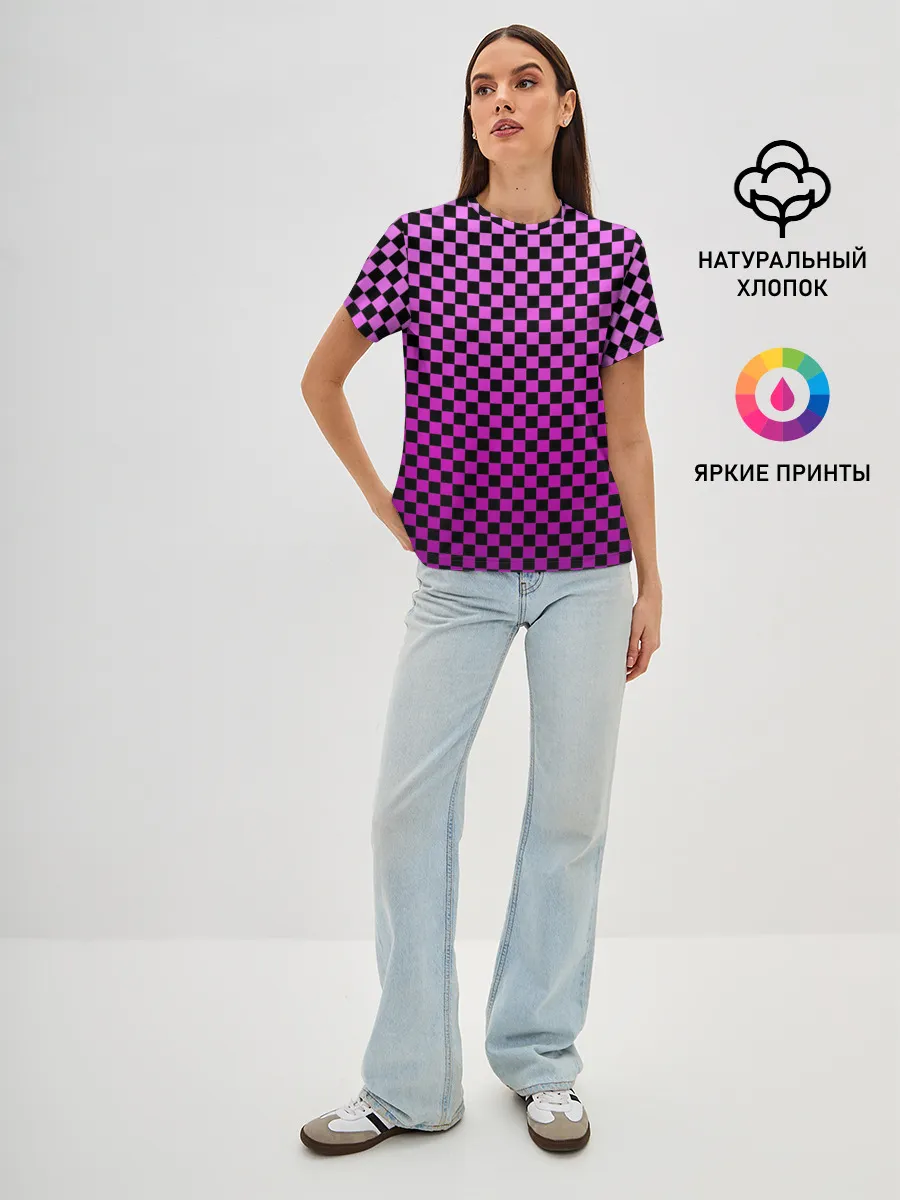 Женская базовая футболка / Checkerboard Color