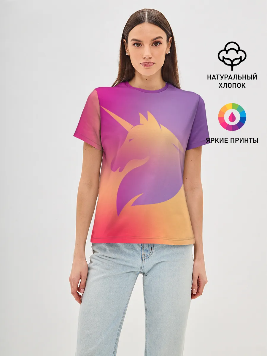 Женская базовая футболка / Unicorn gradient