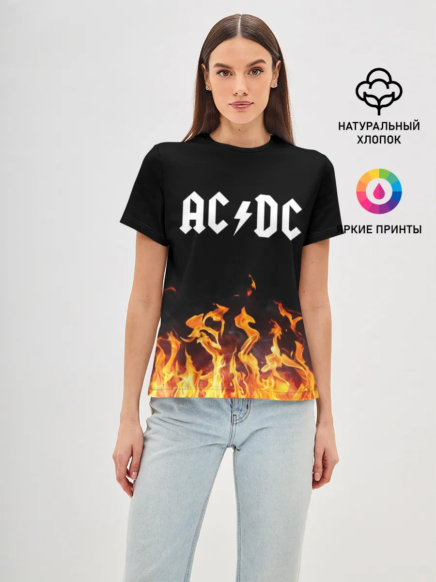 Женская базовая футболка / AC DC