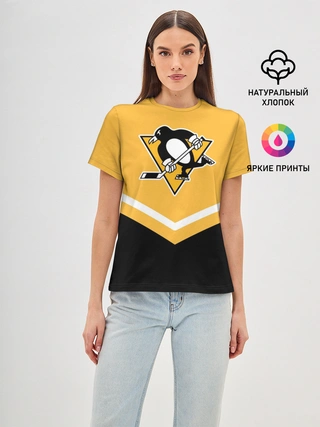 Женская базовая футболка / Pittsburgh Penguins (Форма 1)