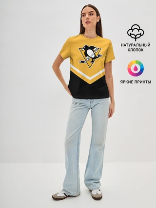 Женская базовая футболка / Pittsburgh Penguins (Форма 1)