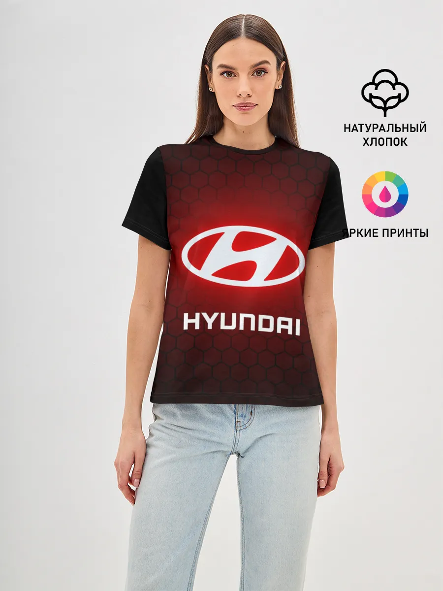 Женская базовая футболка / HYUNDAI / ХЕНДАЙ / RED STYLE