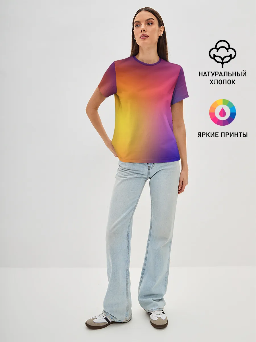 Женская базовая футболка / Abstract gradient colors