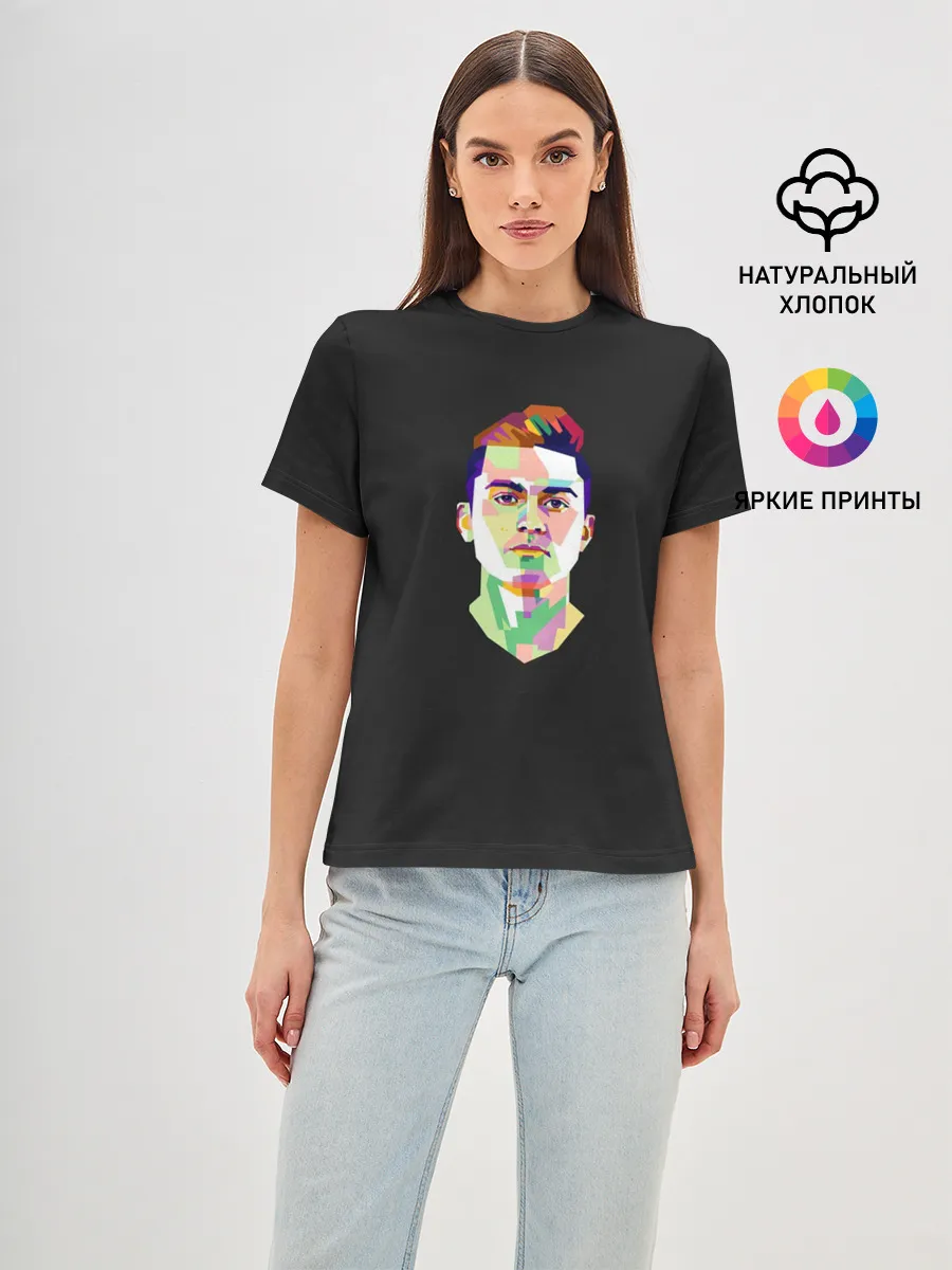 Женская базовая футболка / Paulo Dybala Pop Art