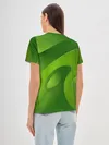 Женская базовая футболка / 3d Green abstract