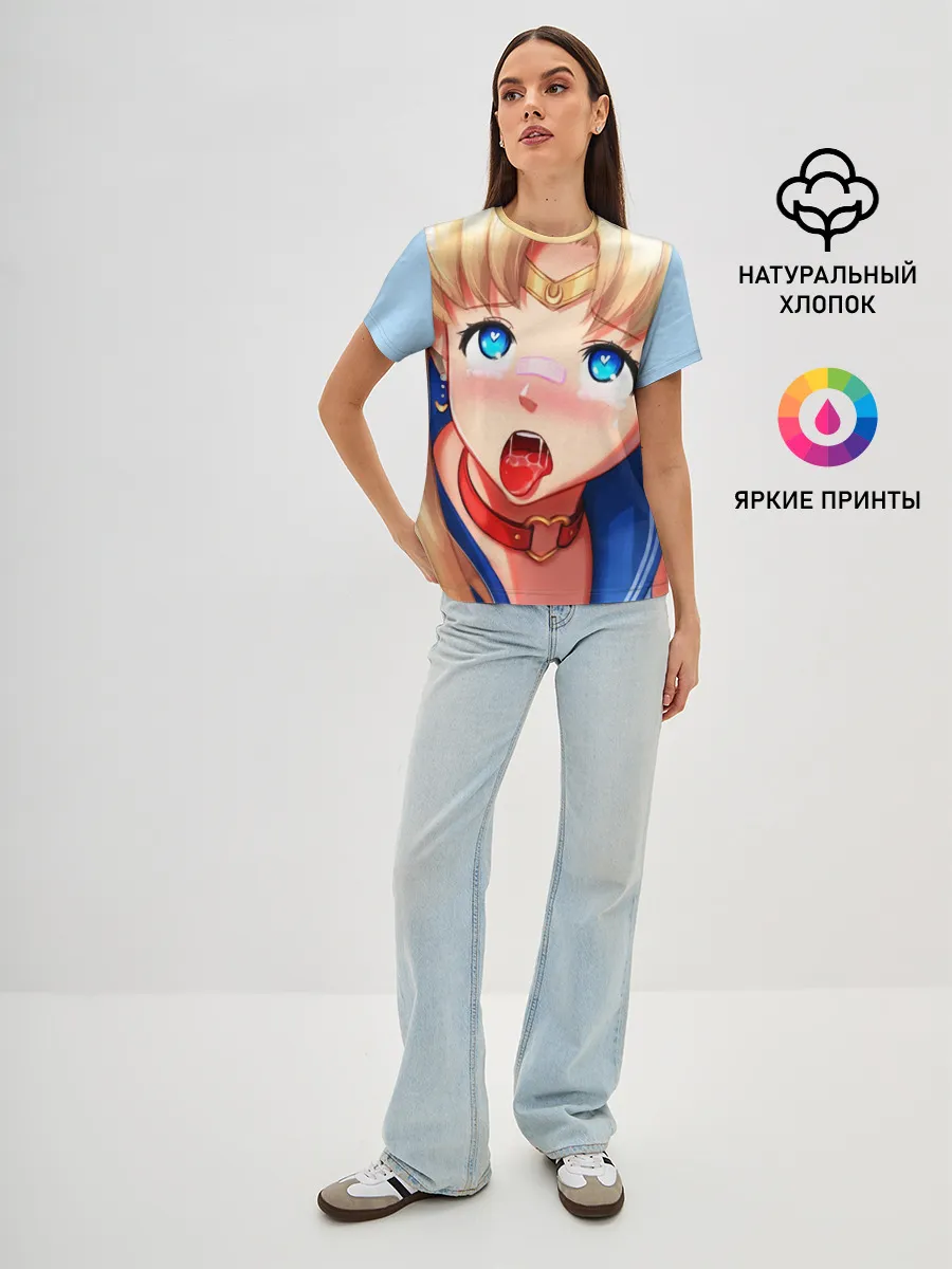 Женская базовая футболка / SAILOR MOON AHEGAO