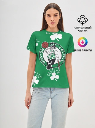 Женская базовая футболка / Boston celtics, nba