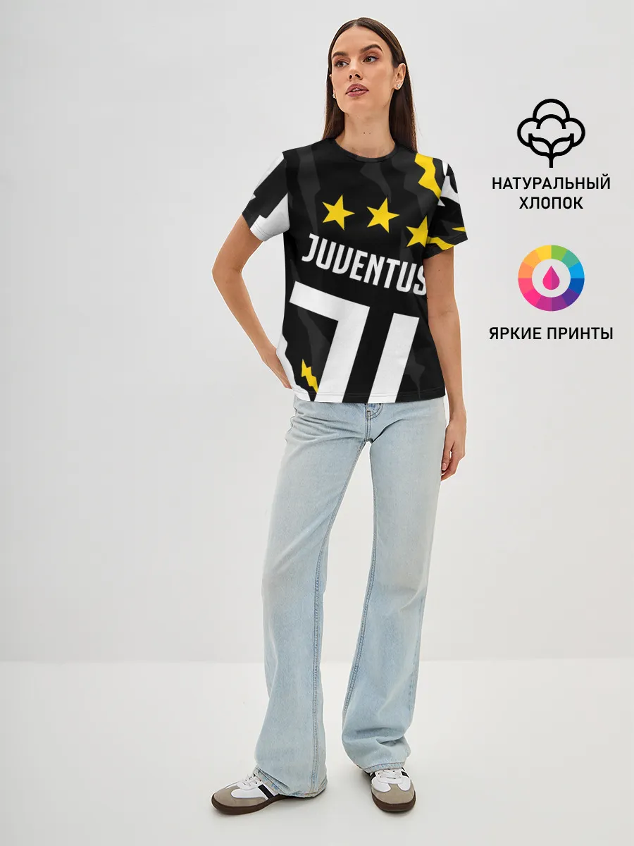 Женская базовая футболка / JUVENTUS / ЮВЕНТУС / ПОРЕЗЫ