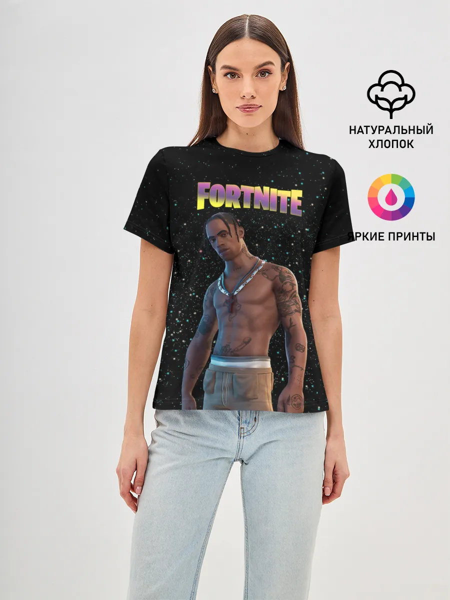 Женская базовая футболка / Travis Scott, Fortnite