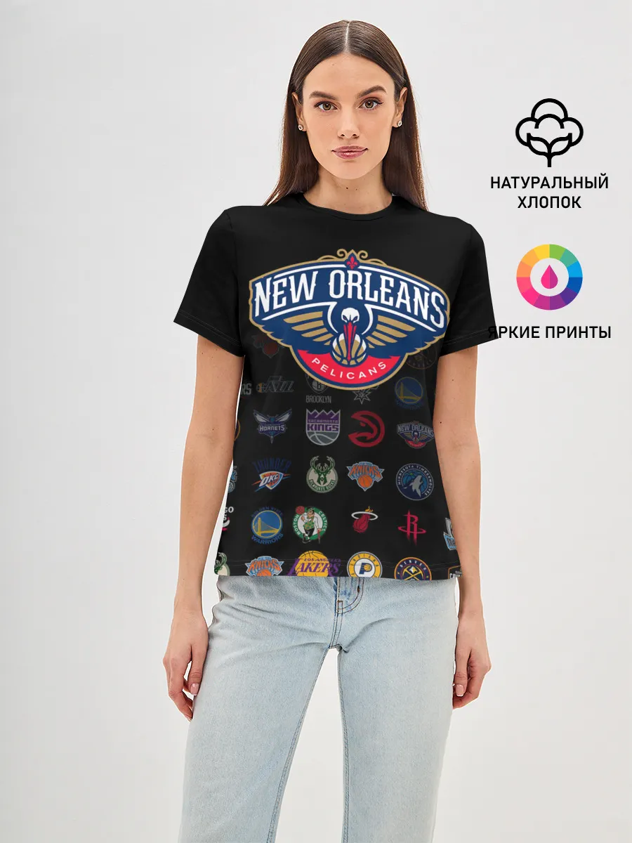 Женская базовая футболка / New Orleans Pelicans (1)