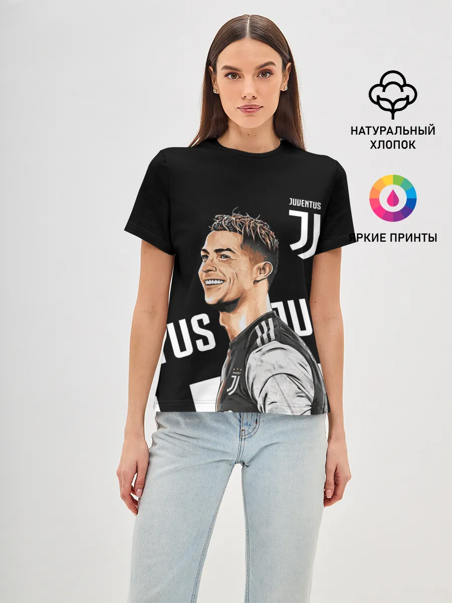 Женская базовая футболка / КРИШТИАНУ РОНАЛДУ / JUVENTUS