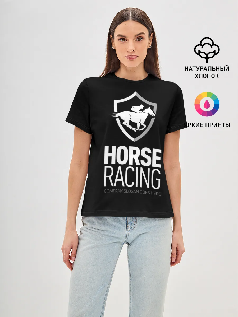 Женская базовая футболка / Horse racing