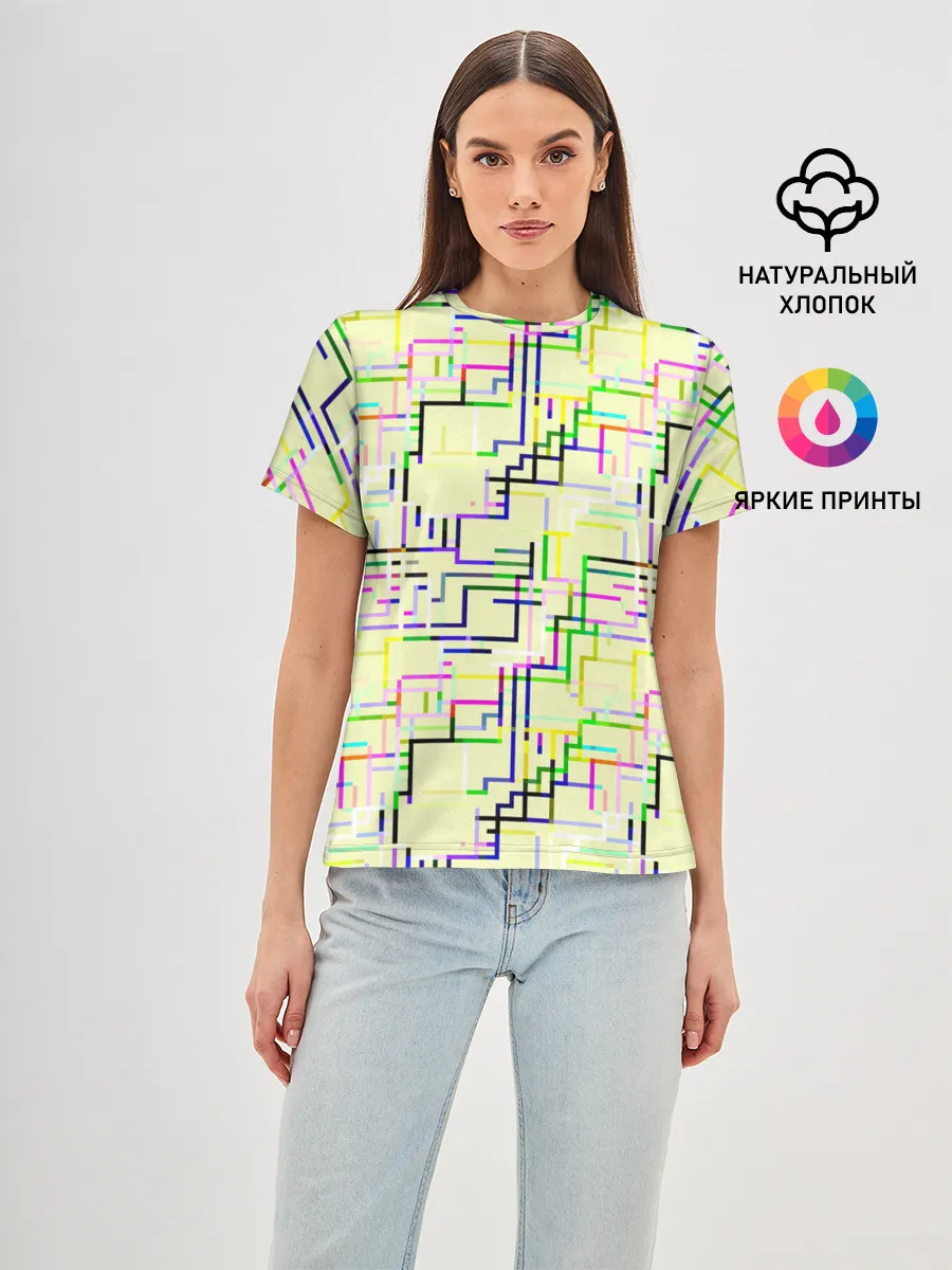 Женская базовая футболка / Geometric Color