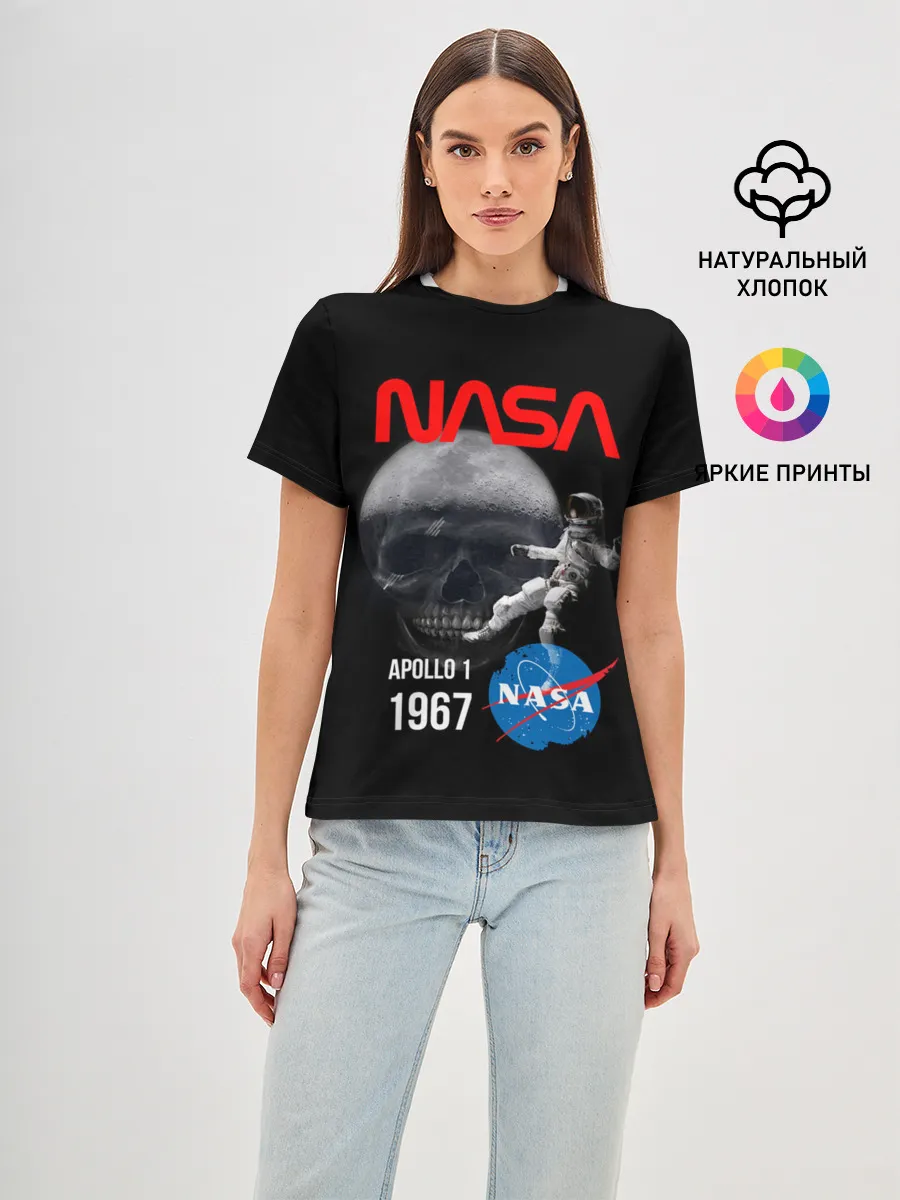 Женская базовая футболка / Nasa Apollo 1 1967