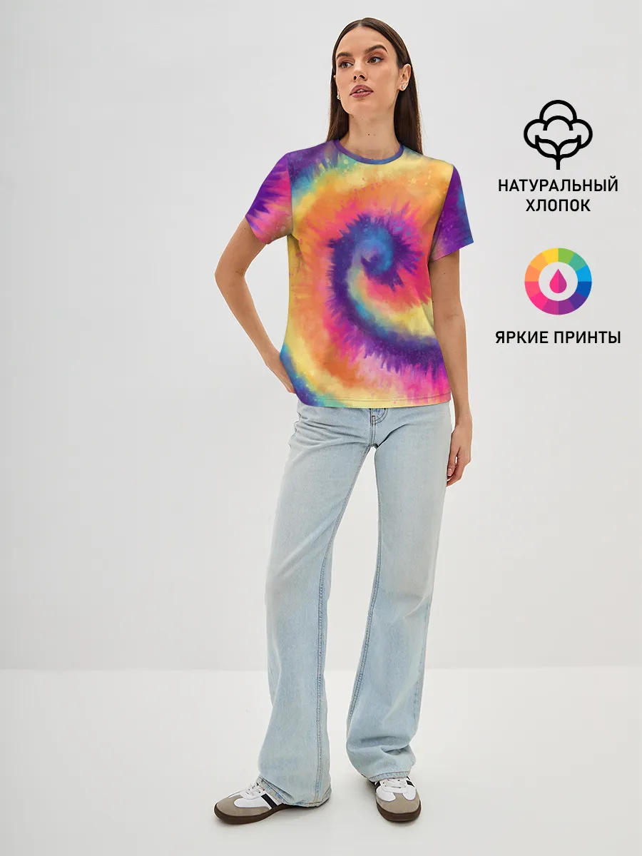 Женская базовая футболка / TIE-DYE MULTICOLOR