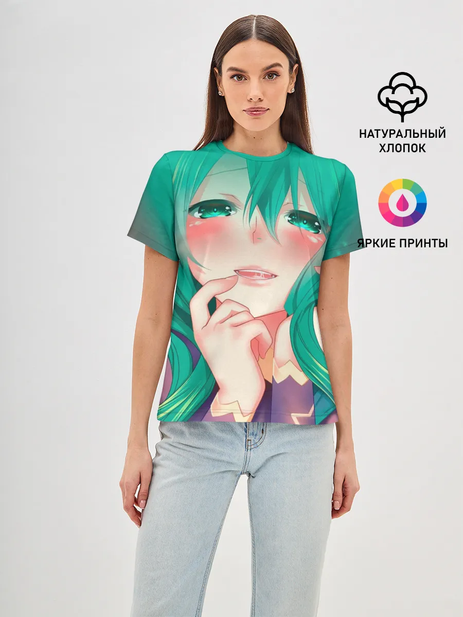 Женская базовая футболка / Miku Ahegao