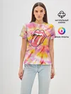 Женская базовая футболка / Rolling Stones tie-dye