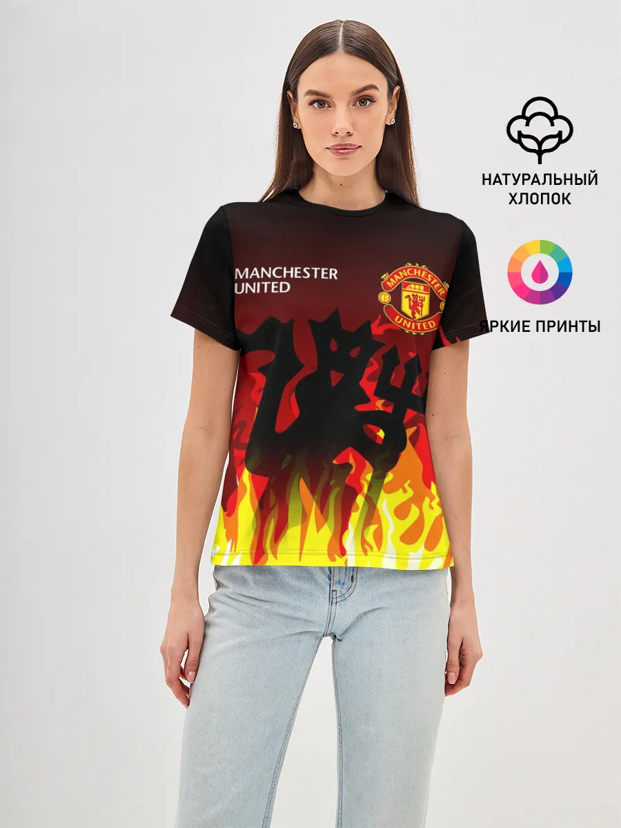 Женская базовая футболка / MANCHESTER UNITED / ДЬЯВОЛ