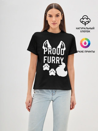 Женская базовая футболка / Proud Furry