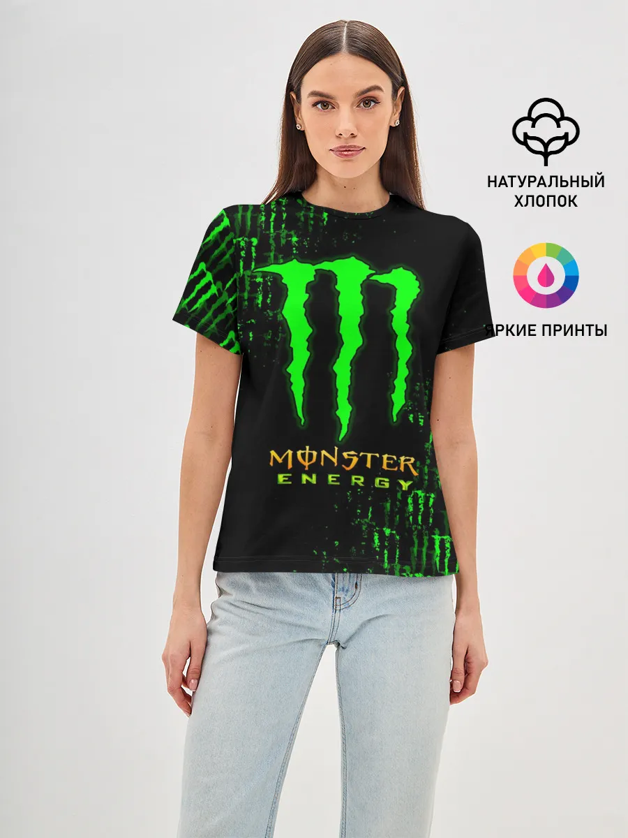 Женская базовая футболка / MONSTER ENERGY NEON | МОНСТЕР НЕОН