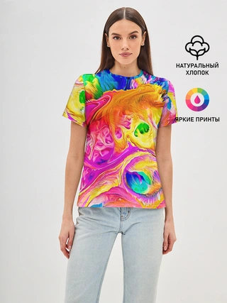 Женская базовая футболка / TIE DYE | ЯРКИЕ КРАСКИ