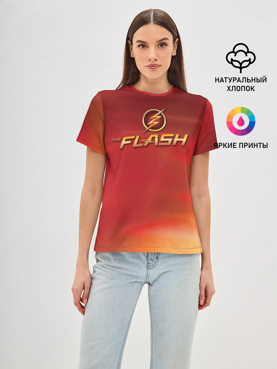 Женская базовая футболка / The Flash Logo Pattern