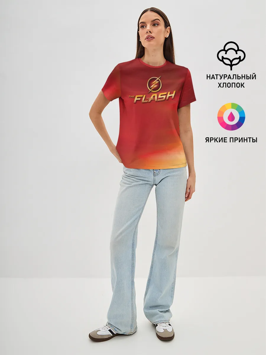 Женская базовая футболка / The Flash Logo Pattern