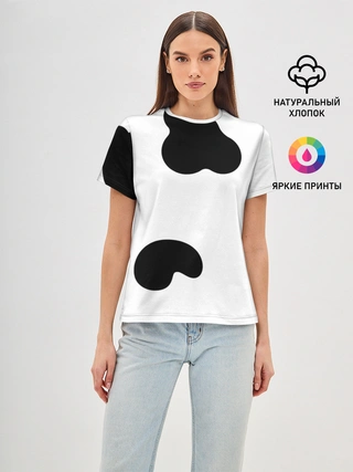 Женская базовая футболка / Cow print