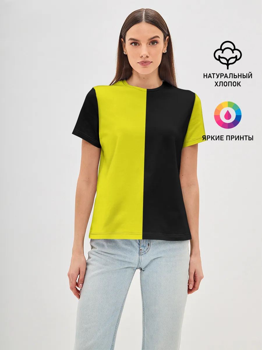 Женская базовая футболка / BLACK YELLOW | ЧЕРНО ЖЕЛТЫЙ