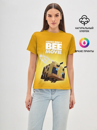 Женская базовая футболка / BEE MOVIE Minecraft