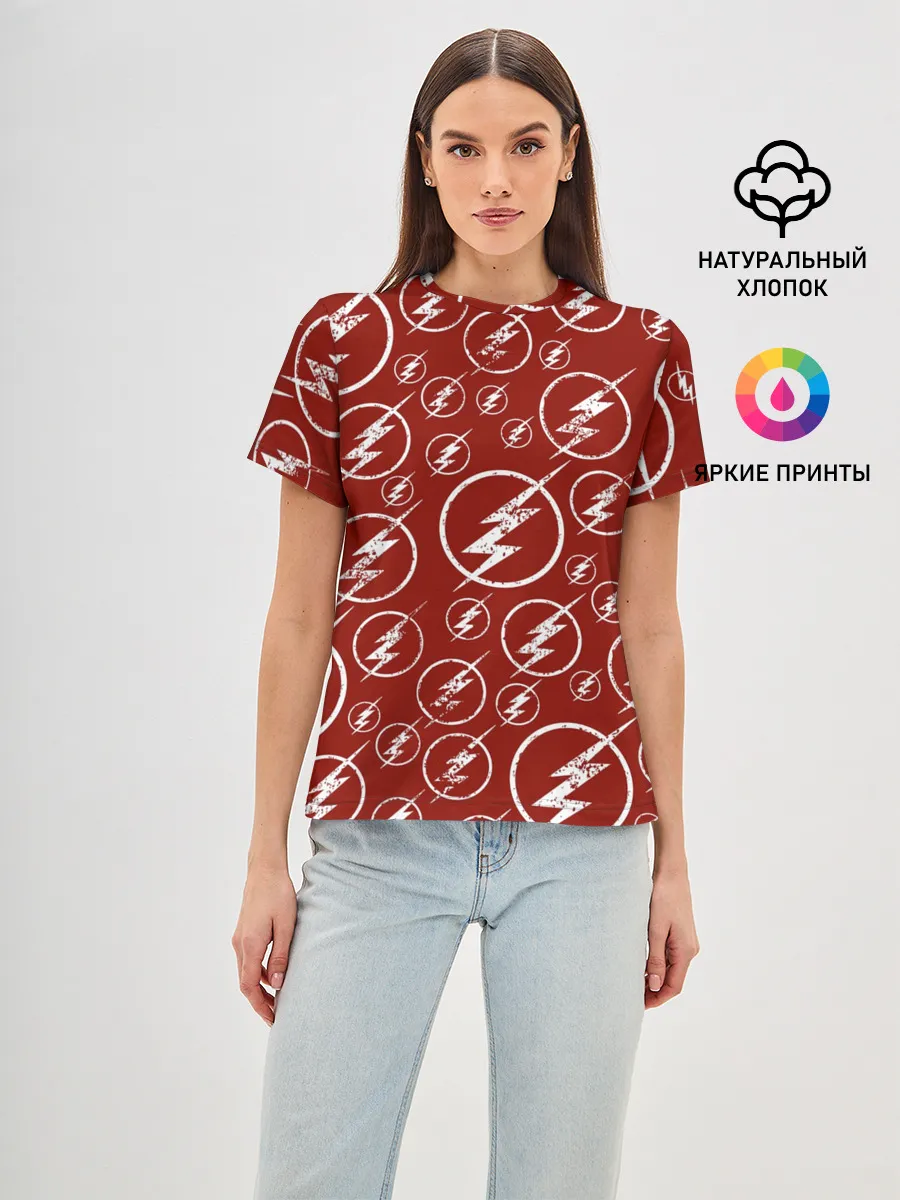 Женская базовая футболка / The Flash Logo Pattern