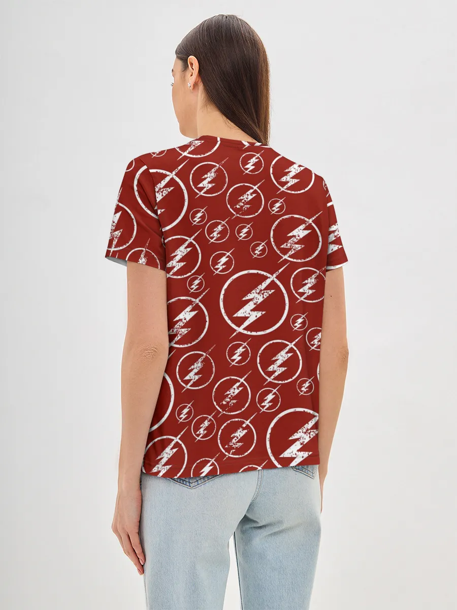 Женская базовая футболка / The Flash Logo Pattern