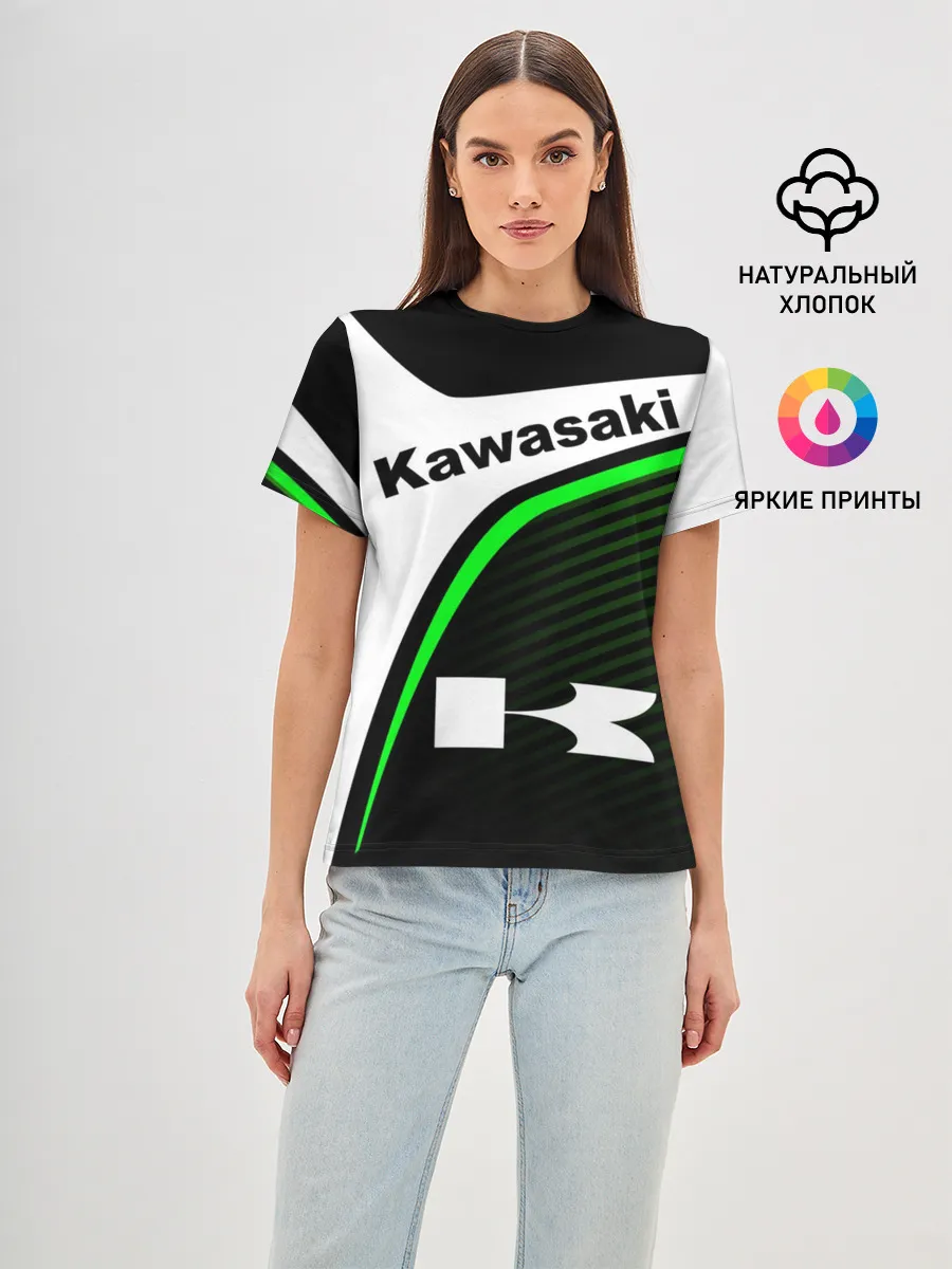 Женская базовая футболка / KAWASAKI / КАВАСАКИ / SPORT