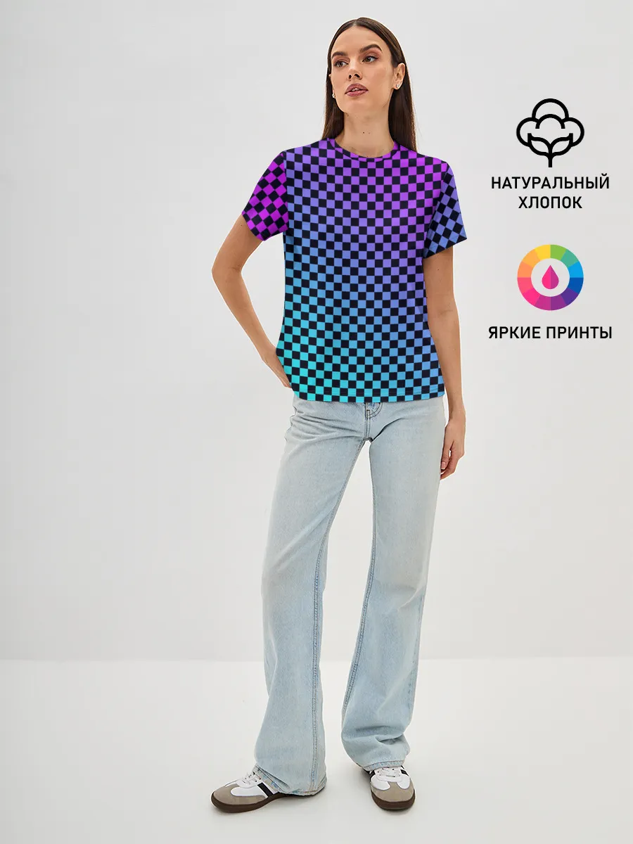 Женская базовая футболка / Checkerboard gradient