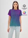 Женская базовая футболка / Checkerboard gradient