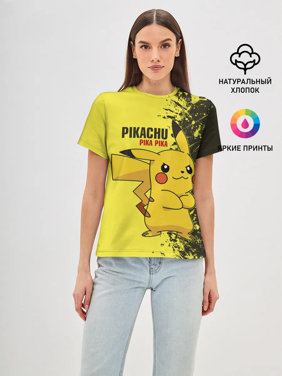 Женская базовая футболка / Pikachu Pika Pika