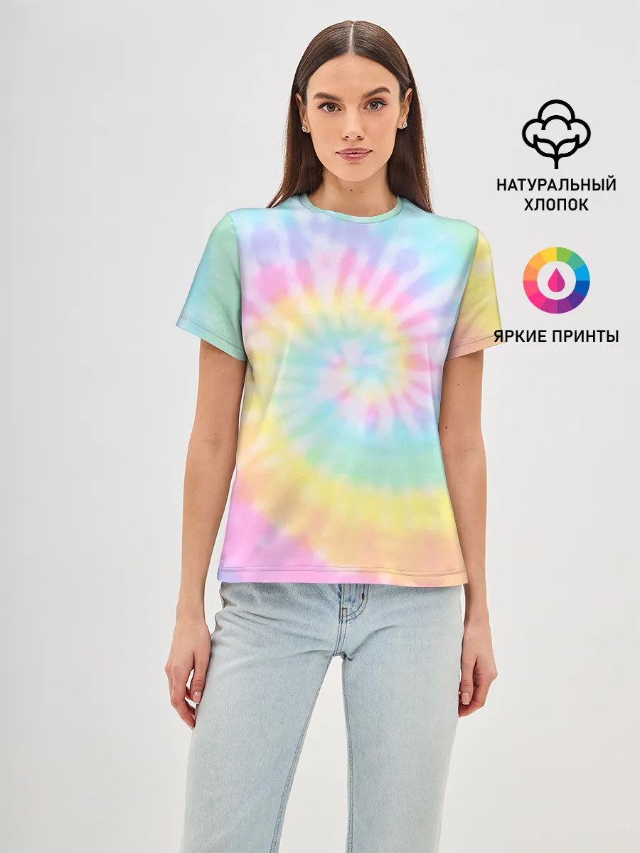 Женская базовая футболка / Pastel Tie Dye