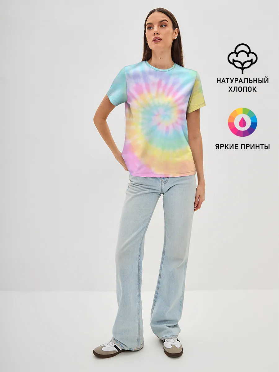 Женская базовая футболка / Pastel Tie Dye