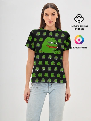 Женская базовая футболка / Frog Pepe