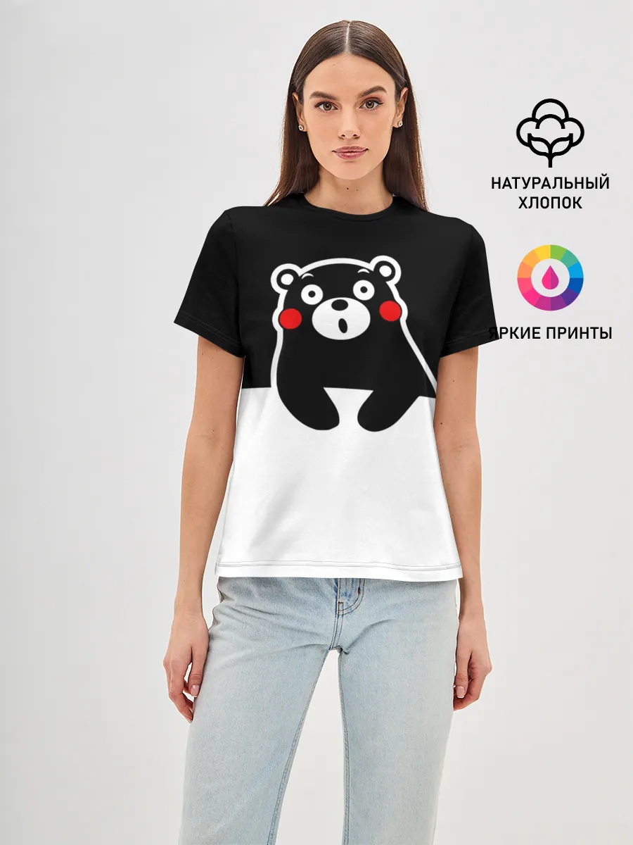 Женская базовая футболка / Kumamon повис