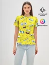 Женская базовая футболка / Губка Боб / SpongeBob pattern