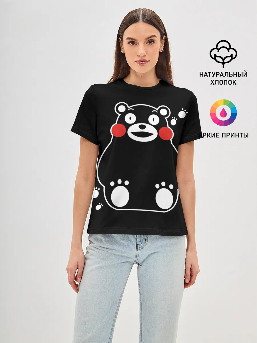 Женская базовая футболка / Kumamon сидит